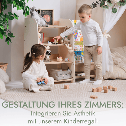2in1 Kinderregal für Bücher und Spielzeug - Montessori