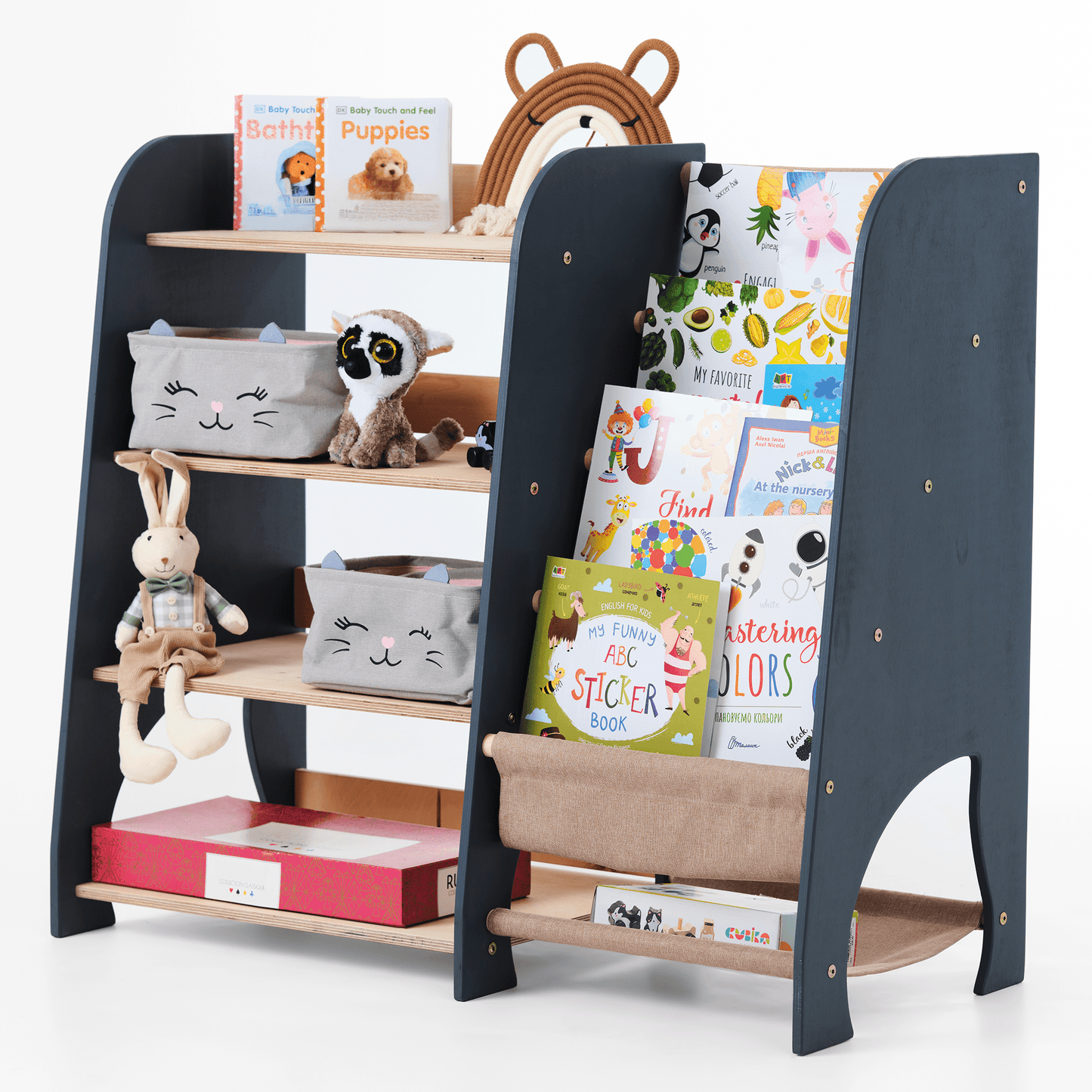 2in1 Kinderregal für Bücher und Spielzeug - Montessori