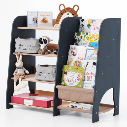 2in1 Kinderregal für Bücher und Spielzeug - Montessori