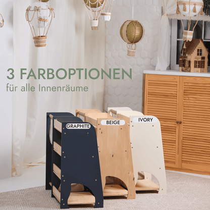 2in1 Kinderregal für Bücher und Spielzeug - Montessori