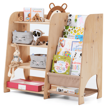 2in1 Kinderregal für Bücher und Spielzeug - Montessori