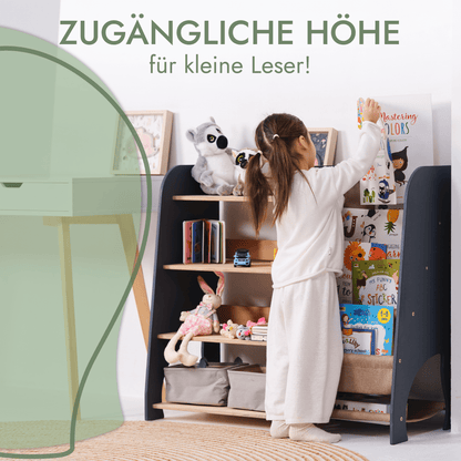 2in1 Kinderregal für Bücher und Spielzeug - Montessori