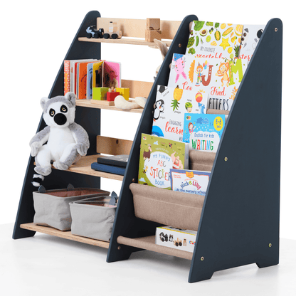 2in1 Kinderregal für Bücher und Spielzeug - Montessori Beige