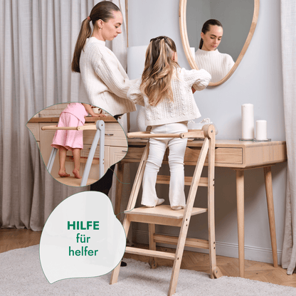 Tritthocker Holz Lernleiter für Kinder Montessori - Graphit