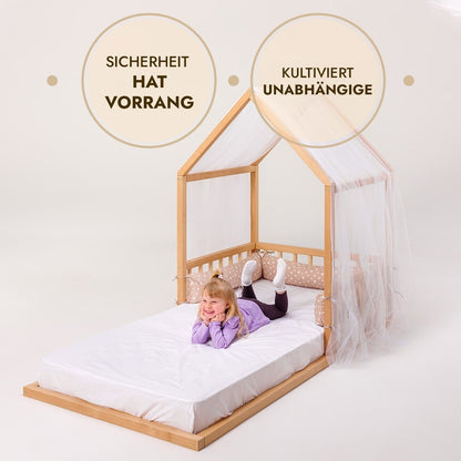 Kinderbett Hausbett für Kinder ab 2 Jahren Montessori Holz