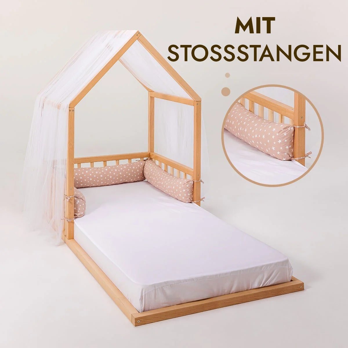 Kinderbett Hausbett für Kinder ab 2 Jahren Montessori Holz
