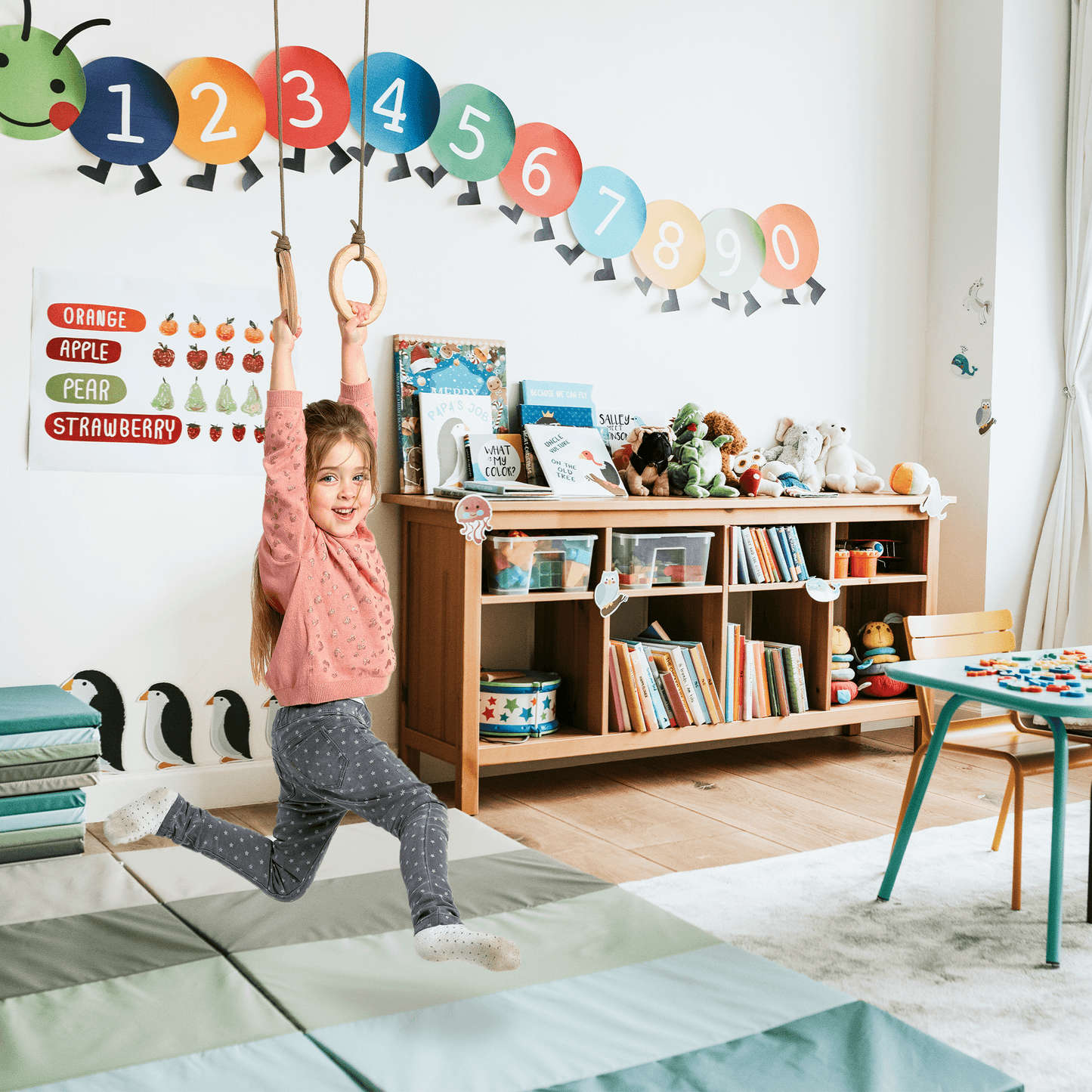 Schaukel Set für Kinder: Scheibe + Ringe + Strickleiter