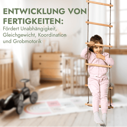 Schaukel Set für Kinder: Scheibe + Ringe + Strickleiter