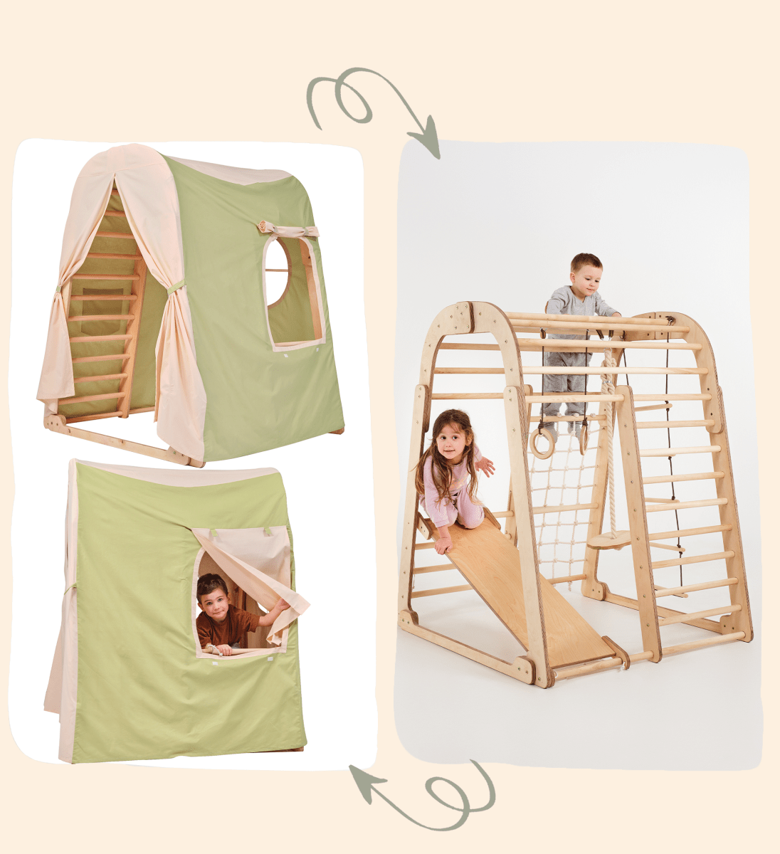 Spielzelt Tipi Abdeckung für Indoor Spielplatz, Klettergerüst
